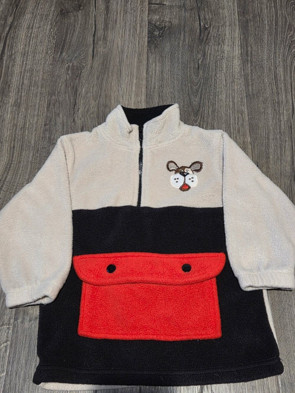 Vintage Y2K Little North West Blue Toddler Color Block Fleece Pullover Dog 2T